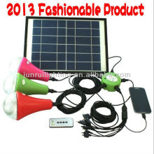 Rechargeable solar LED home lights with 3 LED bulbs and mobile charger